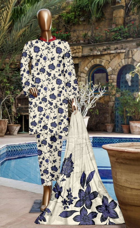 VOL 144 | DS 05 | DIGITAL PRINTED LAWN 3PC VOIL LAWN DUPATTA