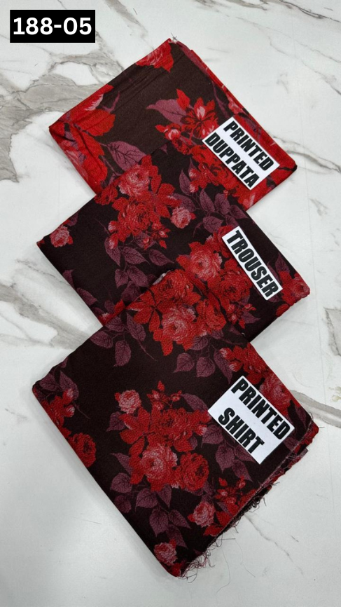 VOL 188 | DS 05 | DIGITAL PRINTED DHANAK 3PC DHANAK DUPATTA