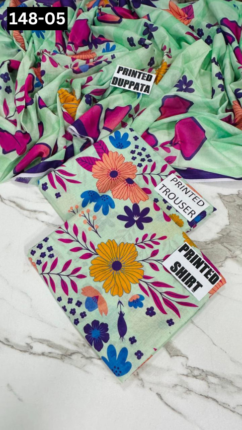 VOL 148 | DS 05 | DIGITAL PRINTED LAWN 3PC VOIL LAWN DUPATTA