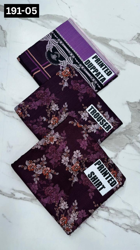 VOL 191 | DS 05 | DIGITAL PRINTED DHANAK 3PC DHANAK DUPATTA