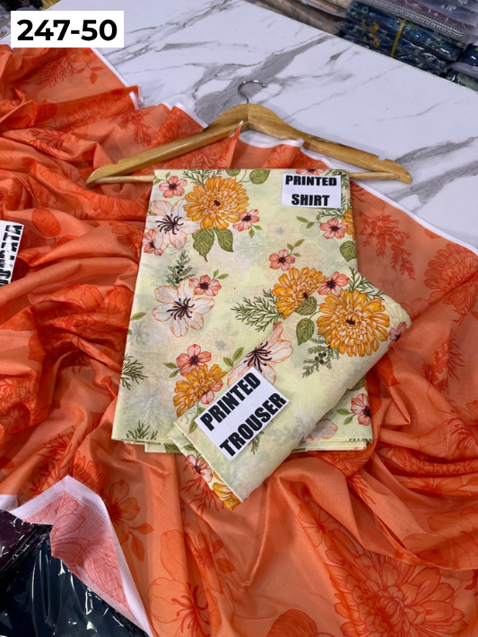 VOL 247 | DS 50 | DIGITAL PRINTED LAWN THREE PIECES VOIL LAWN DUPATTA