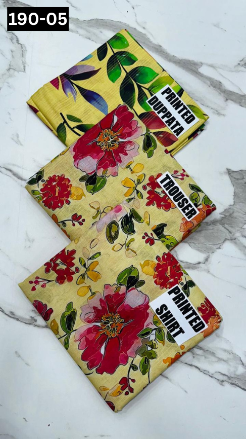 VOL 190 | DS 05 | DIGITAL PRINTED KHADDAR 3PC KHADDAR DUPATTA