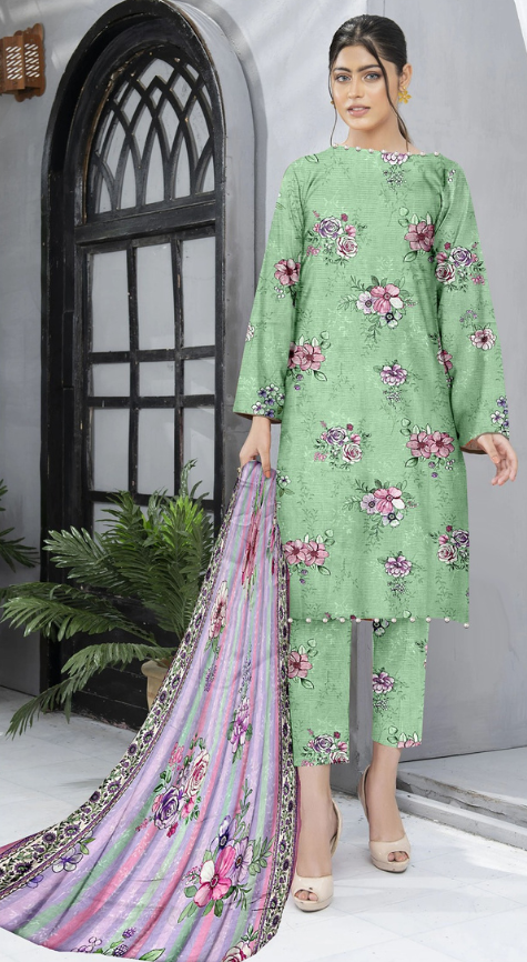 VOL 141 | DS 05 | DIGITAL PRINTED BANADORA LAWN 3PC VOIL LAWN DUPATTA