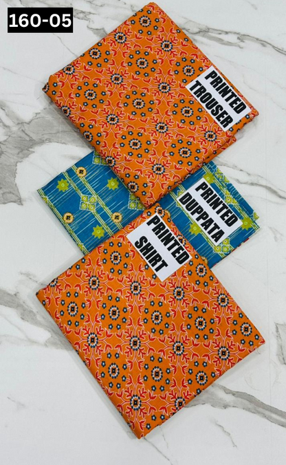 VOL 160 | DS 05 | DIGITAL PRINTED KHADDAR 3PC ZARI KHADDAR DUPATTA