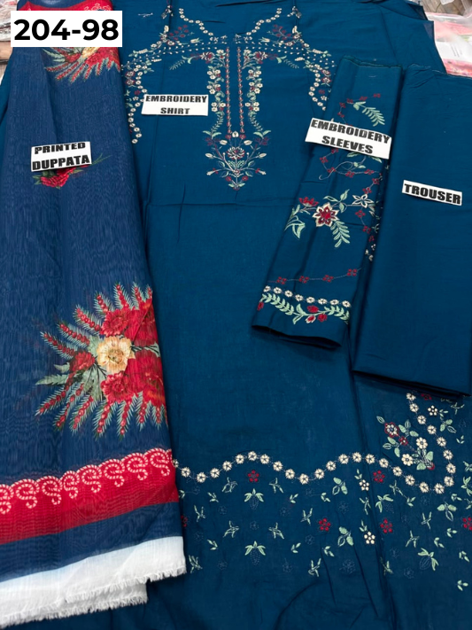 Vol 204 | DS 98 | LAWN EMBROIDERED THREE PIECE COLLECTION