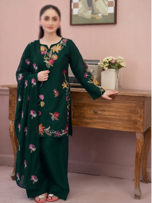 VOL 272 | DS 16 | DHANAK CHAMKI LUXURY EMBROIDERY 3PC