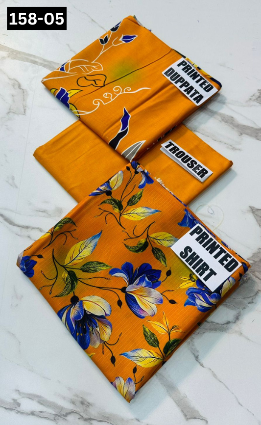 VOL 158 | DS 05 | DIGITAL PRINTED BANADORA LINEN 3PC LINEN DUPATTA