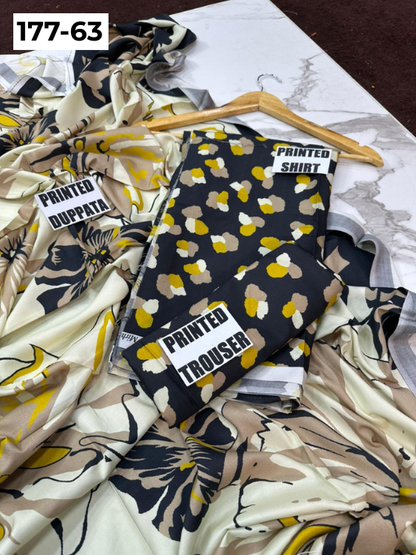 VOL 177 | DS 63 | DIGITAL PRINTED LINEN 3PC LINEN DUPATTA