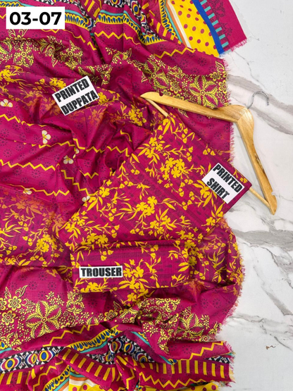 VOL 03 | DS 07 | ZARI LAWN DIGITAL PRINTED 3PC