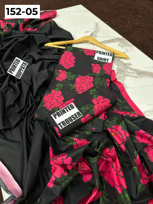 VOL 152 | DS 05 | DIGITAL PRINTED LINEN 3PC LINEN DUPATTA