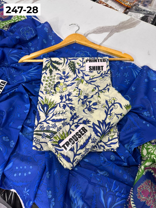 VOL 247 | DS 28 | DIGITAL PRINTED LAWN THREE PIECES VOIL LAWN DUPATTA