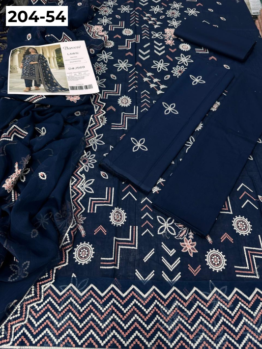 Vol 204 | DS 54 | LAWN EMBROIDERED THREE PIECE COLLECTION