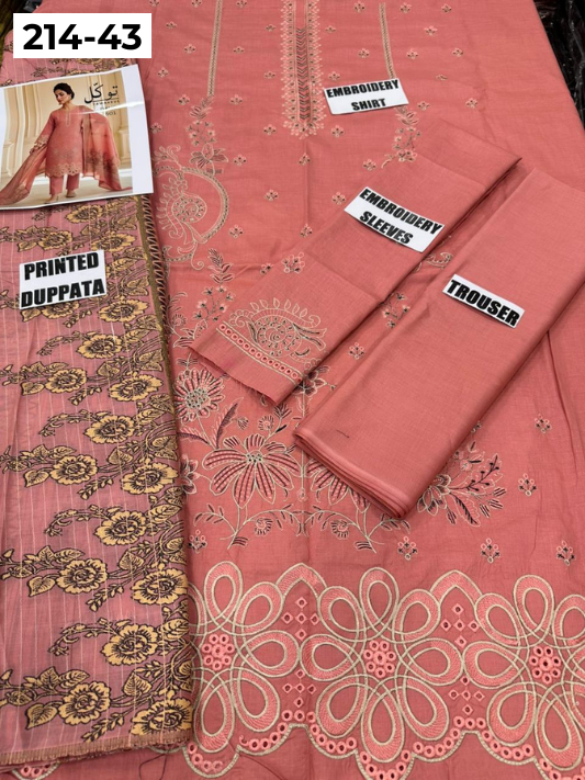 VOL 214 | DS 43 | LAWN LUXURY EMBROIDERED 3PC