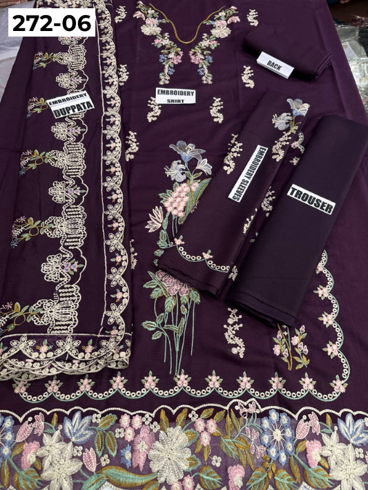 VOL 272 | DS 06 | DHANAK CHAMKI LUXURY EMBROIDERY 3PC