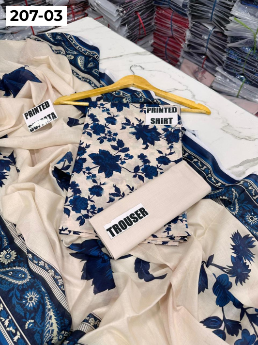 VOL 207 | DS 03 | DIGITAL PRINTED LAWN 3PC LAWN DUPATTA
