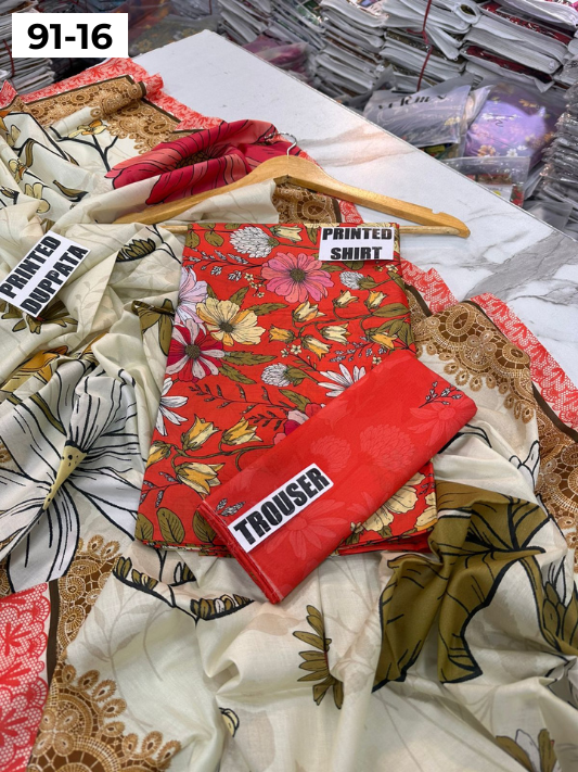 VOL 91 | DS 16 | DIGITAL PRINTED LAWN 3PC LAWN DUPATTA