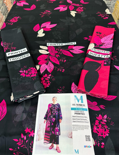 MIRHA | DS C326 | DIGITAL PRINTED LAWN 3PC