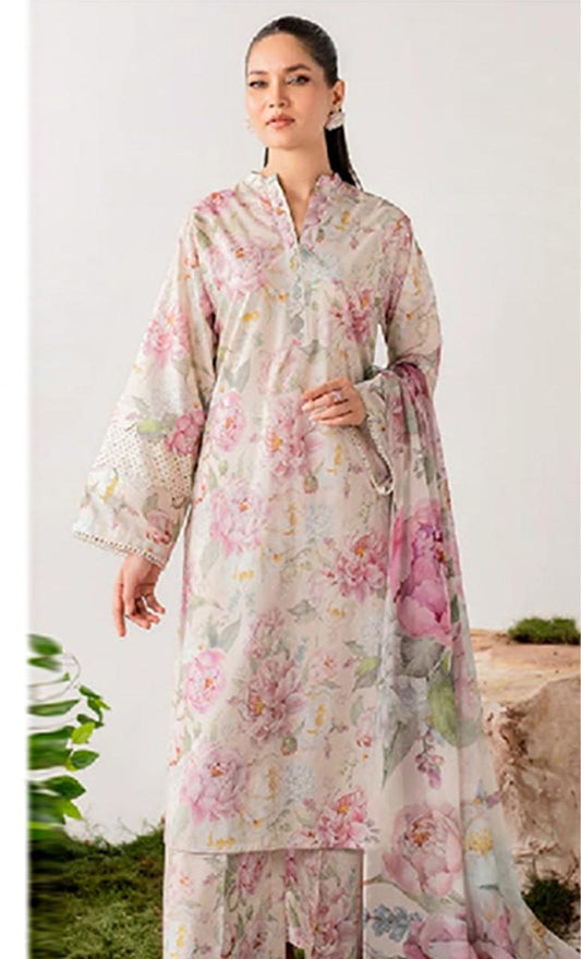 KHAADI LAWN 3pc VOIL DOPATA V74 D5