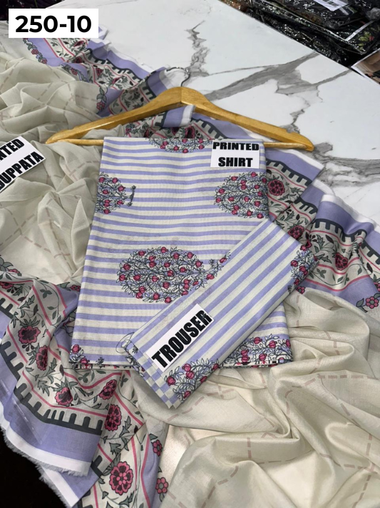 VOL 250 | DS 10 | Gulzeb | DIGITAL PRINTED 3PC LAWN SHIRT, PRINTED TROUSER, PRINTED VOIL DUPATTA