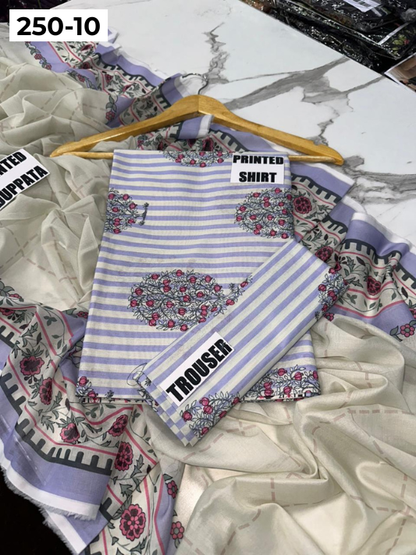 VOL 250 | DS 10 | Gulzeb | DIGITAL PRINTED 3PC LAWN SHIRT, PRINTED TROUSER, PRINTED VOIL DUPATTA