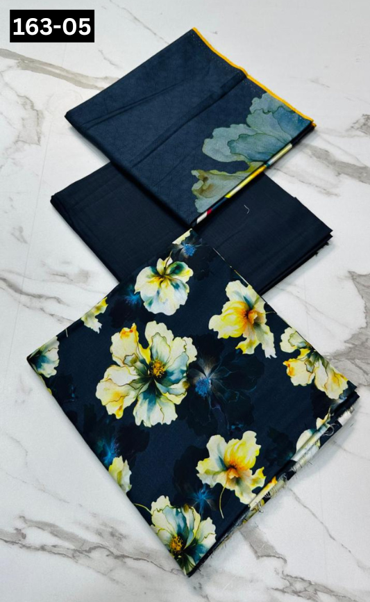 VOL 163 | DS 05 | DIGITAL PRINTED LINEN 3PC LINEN DUPATTA
