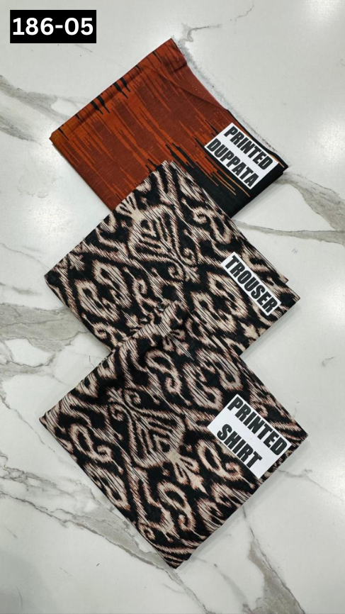 VOL 186 | DS 05 | DIGITAL PRINTED KHADDAR 3PC KHADDAR DUPATTA