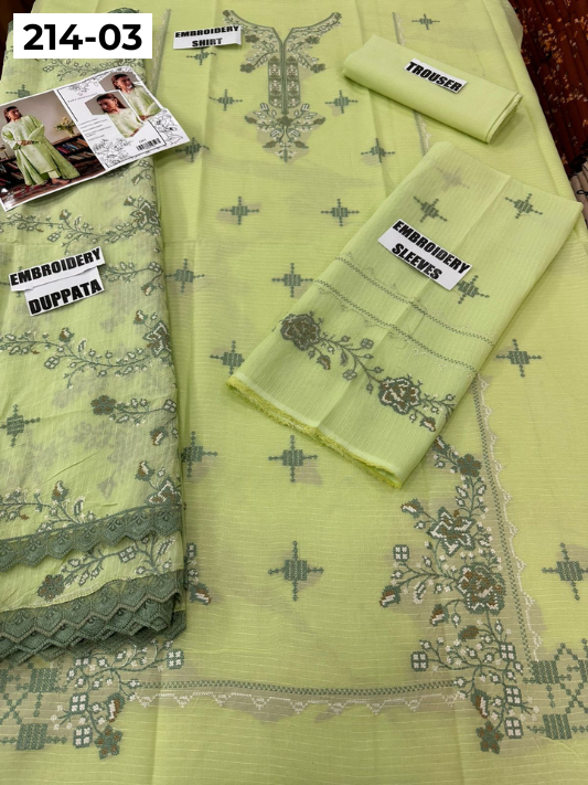 VOL 214 | DS 03 | LAWN LUXURY EMBROIDERED 3PC