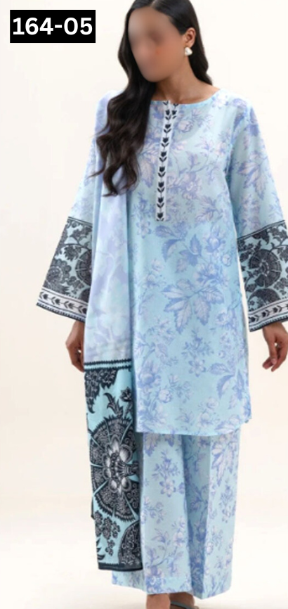 VOL 164 | DS 05 | DIGITAL PRINTED LINEN 3PC LINEN DUPATTA