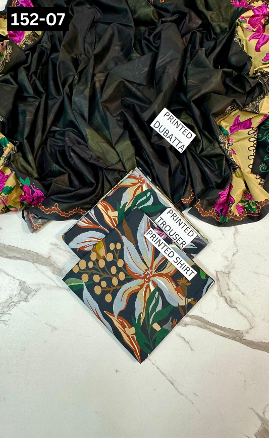 VOL 152 | DS 07 | DIGITAL PRINTED LINEN 3PC LINEN DUPATTA