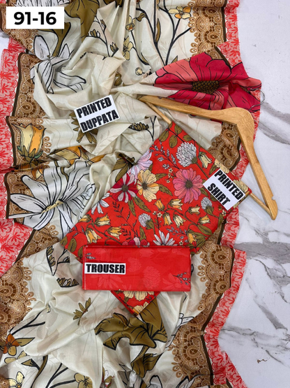 VOL 91 | DS 16 | DIGITAL PRINTED LAWN 3PC LAWN DUPATTA