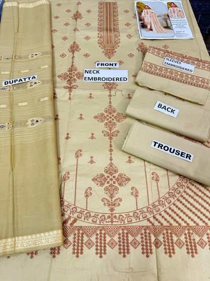 EMBROIDERY LAWN 3PC JACQUARD DUPATTA | DS 06 | LAWN