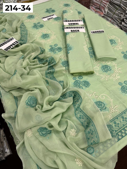VOL 214 | DS 34 | LAWN LUXURY EMBROIDERED 3PC