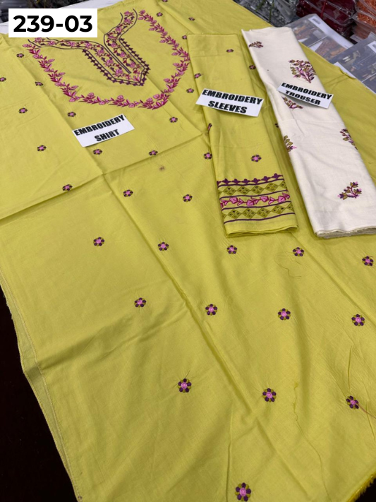 VOL 239 | DS 03 | LAWN EMBROIDERED CO-ORD SET 2PC