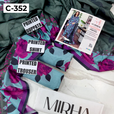 MIRHA | DS C352 | BANA DORA DIGITAL PRINTED LAWN 3PC
