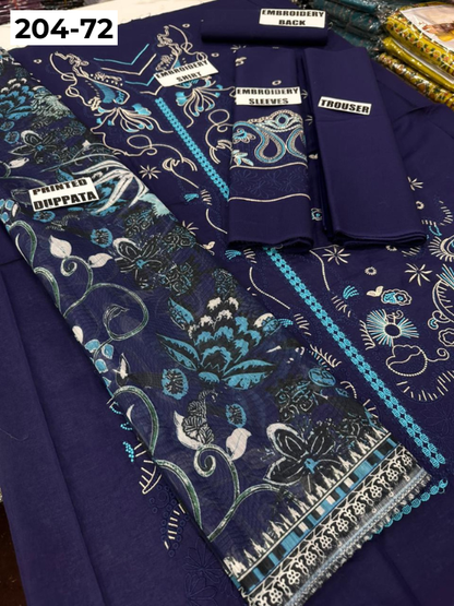 Vol 204 | DS 72 | LAWN EMBROIDERED THREE PIECE COLLECTION