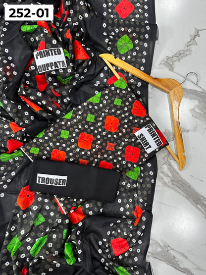 VOL 252 | DS 01 | Mirha LAWN | DIGITAL PRINTED LAWN 3PC PRINTED LAWN SHIRT PLAIN TROUSER PRINTED LAWN DUPATTA