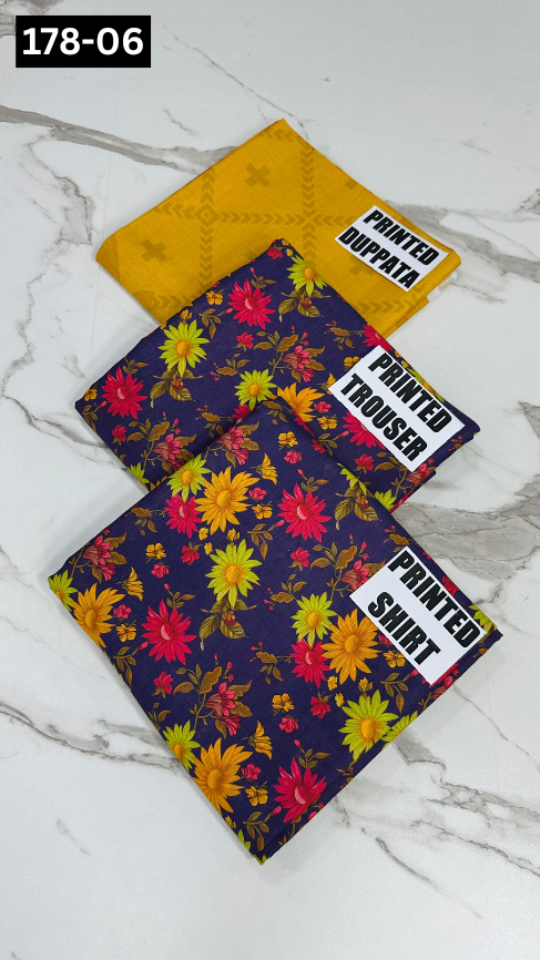VOL 178 | DS 06 | DIGITAL PRINTED KHADDAR 3PC KHADDAR DUPATTA