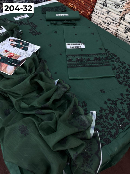 Vol 204 | DS 32 | LAWN EMBROIDERED THREE PIECE COLLECTION