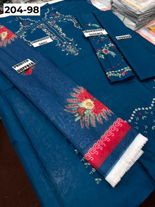 Vol 204 | DS 98 | LAWN EMBROIDERED THREE PIECE COLLECTION
