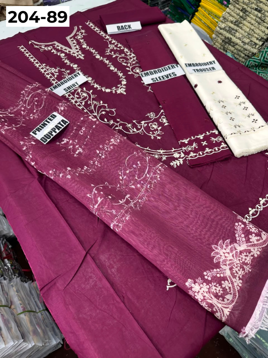 Vol 204 | DS 89 | LAWN EMBROIDERED THREE PIECE COLLECTION