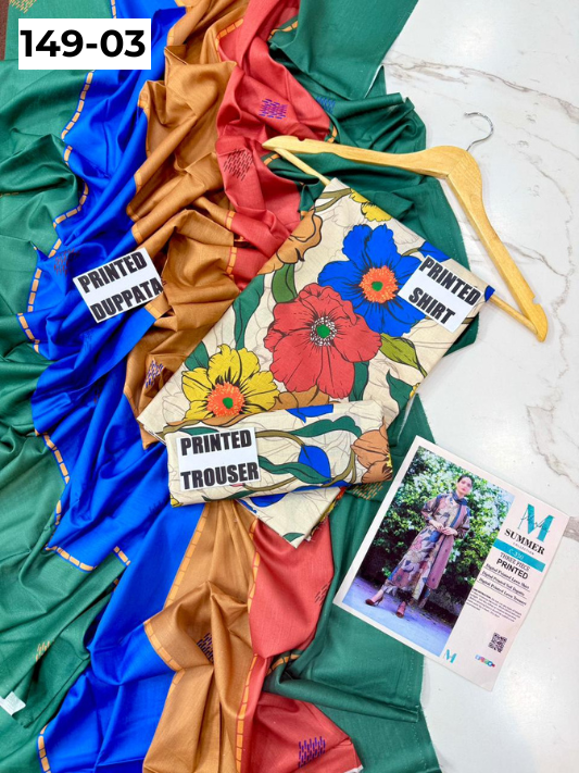 VOL 149 | DS 03 | DIGITAL PRINTED LAWN 3PC VOIL LAWN DUPATTA