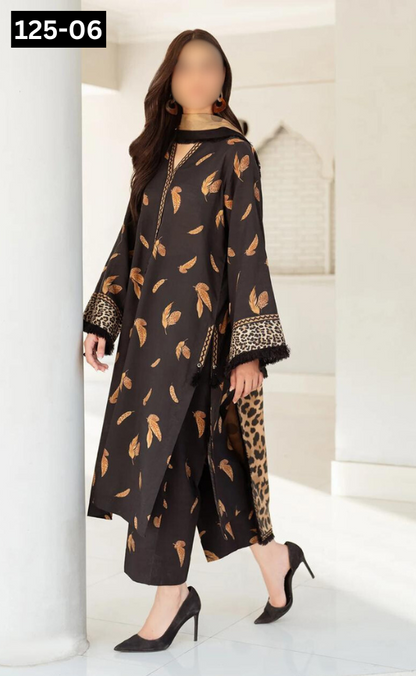 VOL 125 | DS 06 | DIGITAL PRINTED BANADORA LAWN 3PC VOIL LAWN DUPATTA