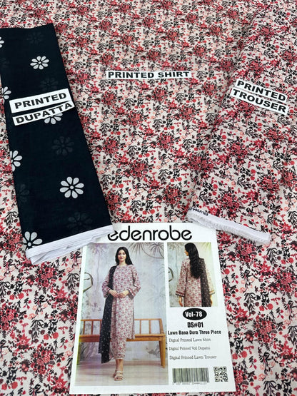 VOL 78 | DS 01 | BANA DORA PRINTED LAWN 3PC