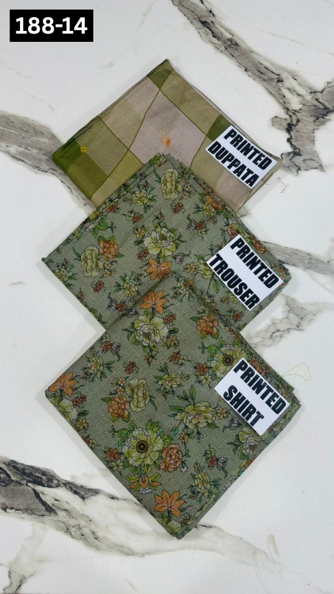 VOL 188 | DS 14 | DIGITAL PRINTED DHANAK 3PC DHANAK DUPATTA