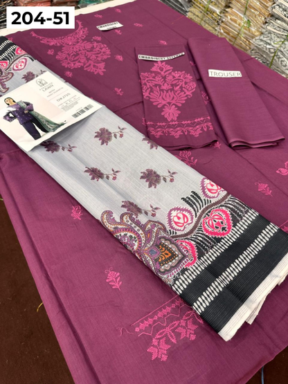 Vol 204 | DS 51 | LAWN EMBROIDERED THREE PIECE COLLECTION