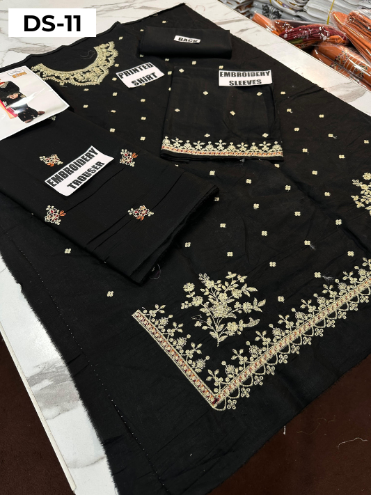 | DS 11-BLACK | KIDS EMBROIDERED LAWN 2PC