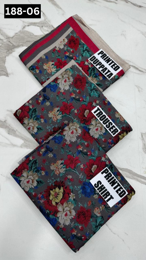VOL 188 | DS 06 | DIGITAL PRINTED DHANAK 3PC DHANAK DUPATTA