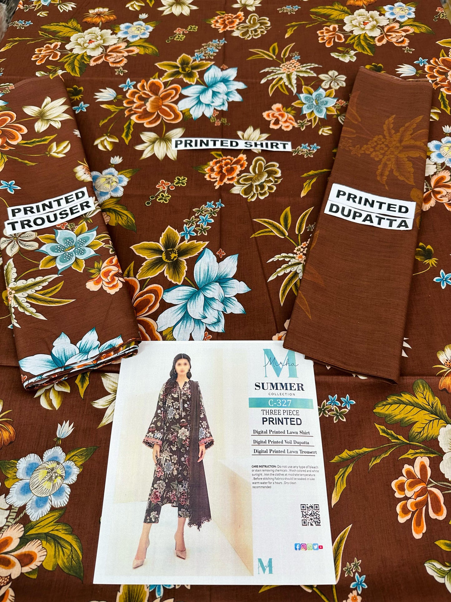MIRHA | DS C327 | DIGITAL PRINTED LAWN 3PC