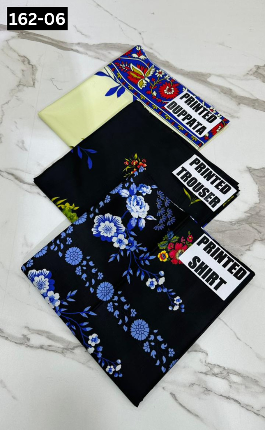 VOL 162 | DS 06 | DIGITAL PRINTED LINEN 3PC LINEN DUPATTA