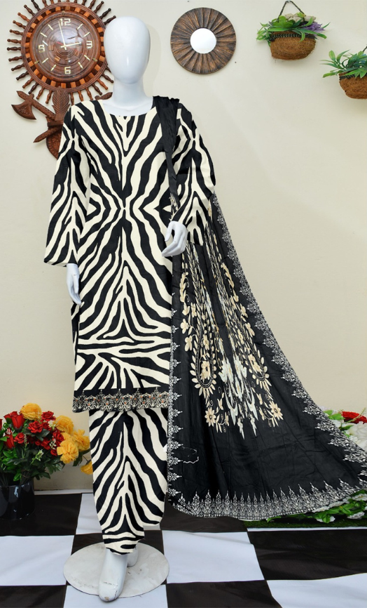 VOL 142 | DS 06 | DIGITAL PRINTED LAWN 3PC VOIL LAWN DUPATTA